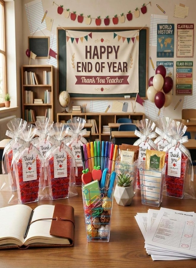 Vesici 12 Sets Back to School Gifts, Teacher Gift Boxes Thank You Teachers Composition Notebook Boxes Snack Popcorn Holders for First Day of School Welcome Kits Classroom Favors - Image 2