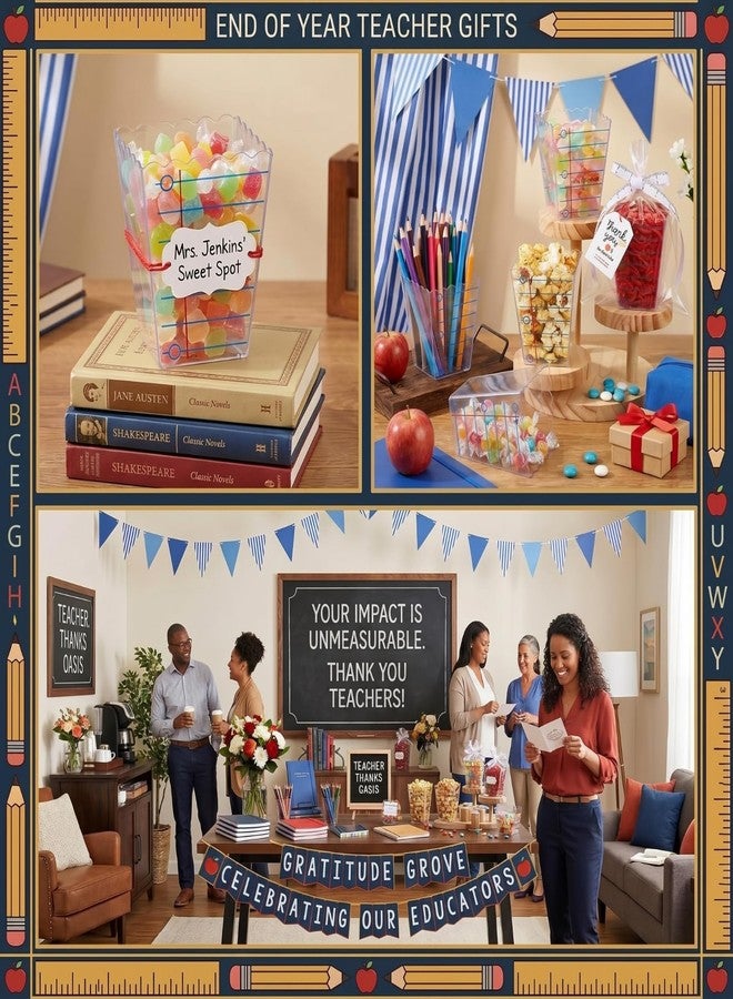 Vesici 12 Sets Back to School Gifts, Teacher Gift Boxes Thank You Teachers Composition Notebook Boxes Snack Popcorn Holders for First Day of School Welcome Kits Classroom Favors - Image 5