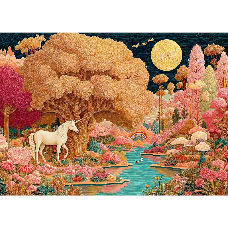 lamplig Puzzles for Adults 1000 Pieces Unicorn Fantasy Flower Fall 1000 Piece Puzzle for Adults Seniors 3D Visual Woodcut Jigsaw Puzzles with Letters on Back for Gift Decor Family Fun 11 Poster - Image 3