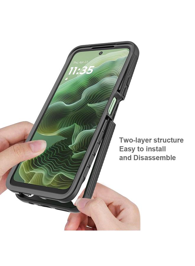 اس-توب جراب لهاتف Motorola Moto G35 Starry Sky بلون سادة من سلسلة PC + TPU مع غلاف PET - Image 3