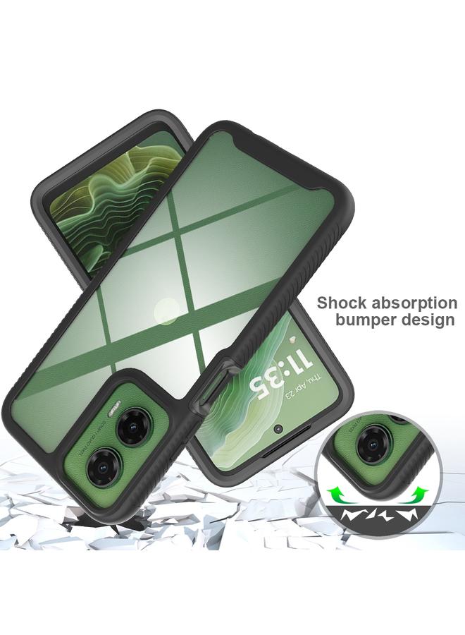 اس-توب جراب لهاتف Motorola Moto G35 Starry Sky بلون سادة من سلسلة PC + TPU مع غلاف PET - Image 5