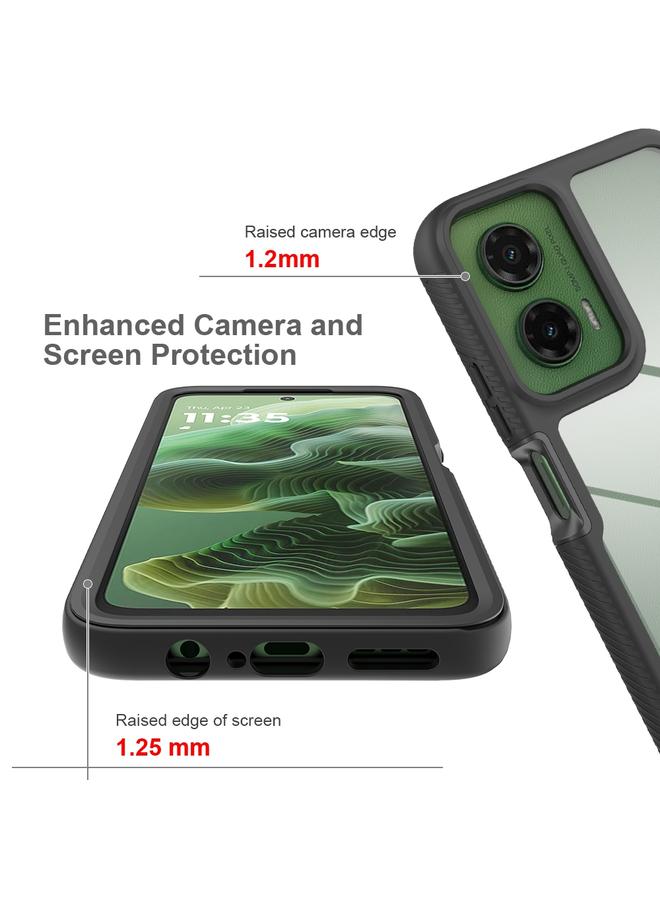 اس-توب جراب لهاتف Motorola Moto G35 Starry Sky بلون سادة من سلسلة PC + TPU مع غلاف PET - Image 4