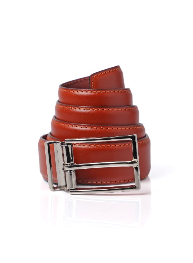 Mont Hawk Men's Genuine Leather Belt – Premium 100% Leather Dress & Casual Belt with Adjustable Clamp Buckle, 35mm Wide Durable Formal Business Waist Belt for Men (Tan) - Image 1