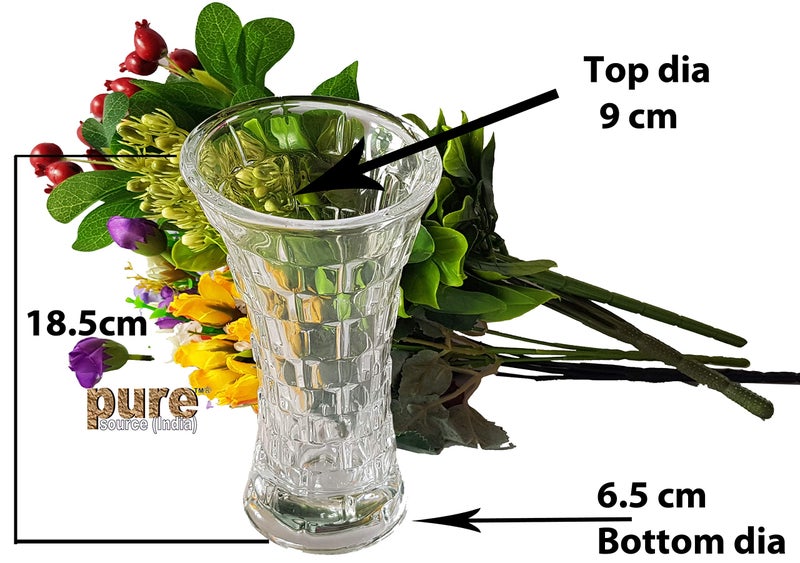 Pure Source India Glass Vase (9 X 18.5 cm, Clear) - Image 2