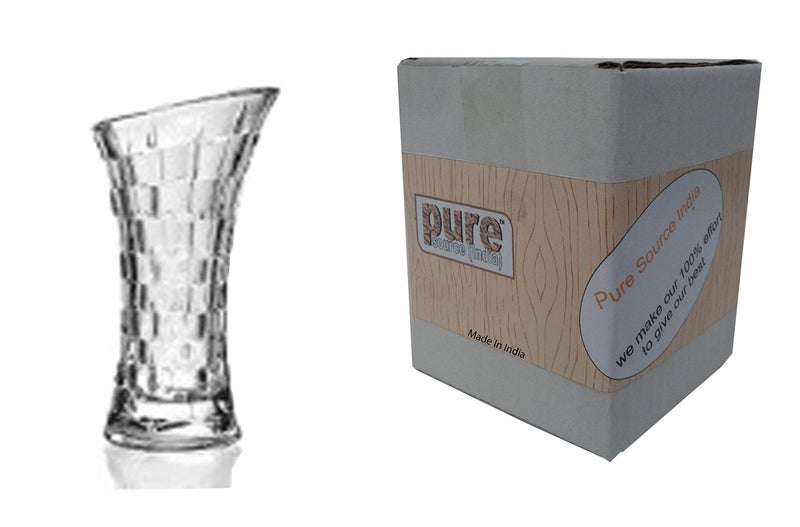 Pure Source India Glass Vase (9 X 18.5 cm, Clear) - Image 4