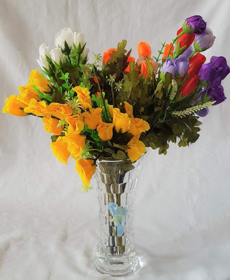 Pure Source India Glass Vase (9 X 18.5 cm, Clear) - Image 3