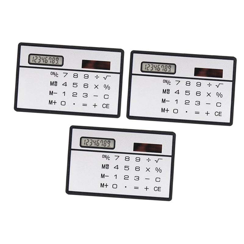 Solar Powered Mini Calculator Ultra Thin Portable For School Office Home Use - Image 2