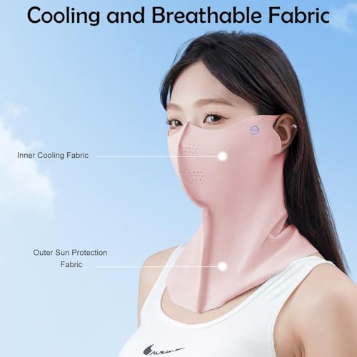 TecoKart Polyester UV Mask with Cooling Neck Gaiter, Face Mask for Sun Protection, Outdoor Bike Mask,Face Cover for Women, Washable&Reusable - Image 4