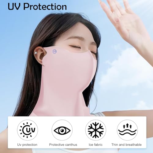 TecoKart Polyester UV Mask with Cooling Neck Gaiter, Face Mask for Sun Protection, Outdoor Bike Mask,Face Cover for Women, Washable&Reusable - Image 2