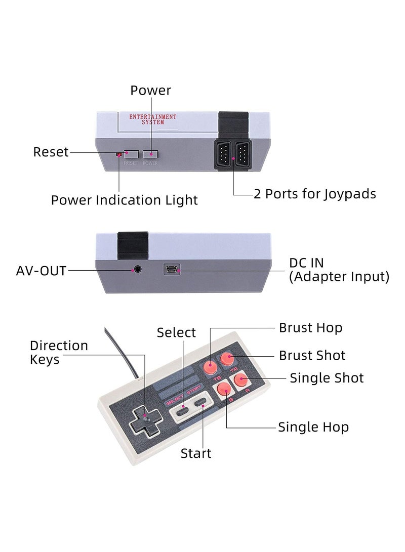 Vintage Gaming Console with 620 Preloaded Classic Games AV Output Ideal Birthday Gift for Kids and Family Fun