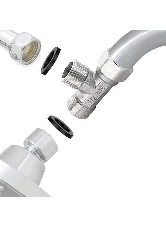 Solid Brass 1/2" 3 Way Diverter Valve - Hose Fitting Tee, T Shape Adapter Connector for Angle Valve Hose, Bath Shower Arm, and Toilet Bidet Sprayer Faucet - Image 5