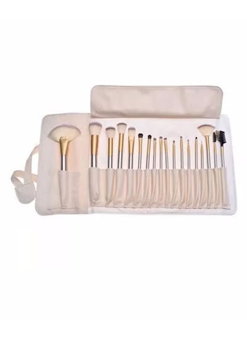 BLOOMING TIME Makeup Brush Set 18 Pcs Premium Synthetic Foundation Powder Concealers Eye shadows Blush Makeup Brushes with Bag
