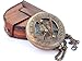 A S Handicrafts A S Handicrafts Antique Steampunk BRASS--SUNDIAL-COMPASS Sundial Watch with Leather case Sundial - Image 2