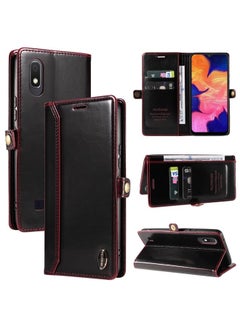 Case Cover For Samsung Galaxy A10 / M10 GQUTROBE RFID Blocking Oil Wax Leather Phone Case Red