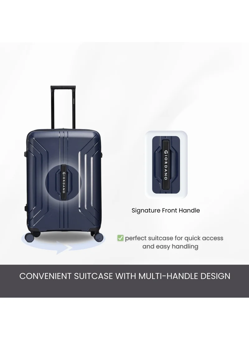 GIORDANO Navy Giordano Luggage Sets of 2 Hard Shell PP Durable Lightweight Checked Suitcase with Double Spinner Wheels, Secure Combination Lock Travel Bag, Unbreakable Hardcase Suitcase 2 Pcs Navy (M+L)  | Best Price UAE