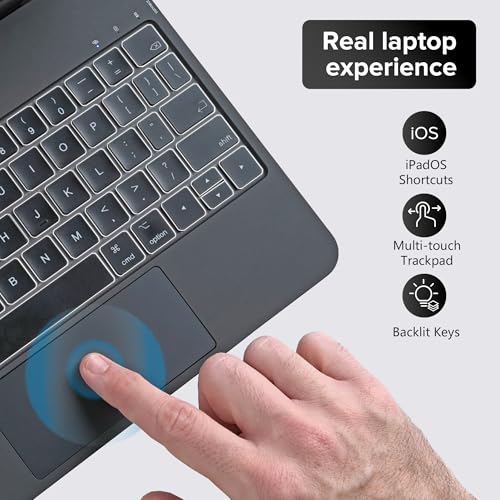QUARK Magic Keyboard Case for iPad Pro 11-inch (M4,2024), Keyboard Case for iPad Pro 11 with Multi-Touch Trackpad, Easy-Set Magnetic Stand, Backlit Keys, Black - Image 3