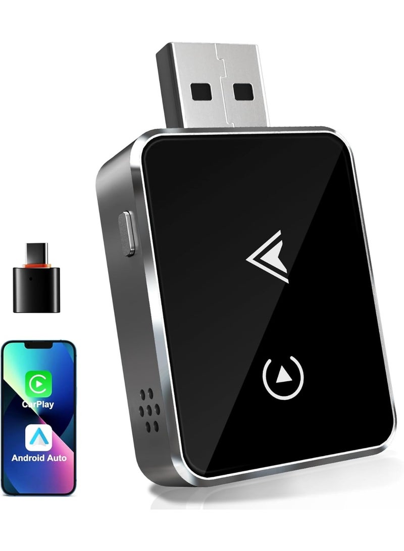 محول 2 في 1 يحوّل كار بلاي السلكي إلى CarPlay لاسلكي ويدعم كاربلاي و Android Auto، دونجل للتوصيل والتشغيل مع اتصال سريع وبث سلس، متوافق مع آيفون وأندرويد - Image 1