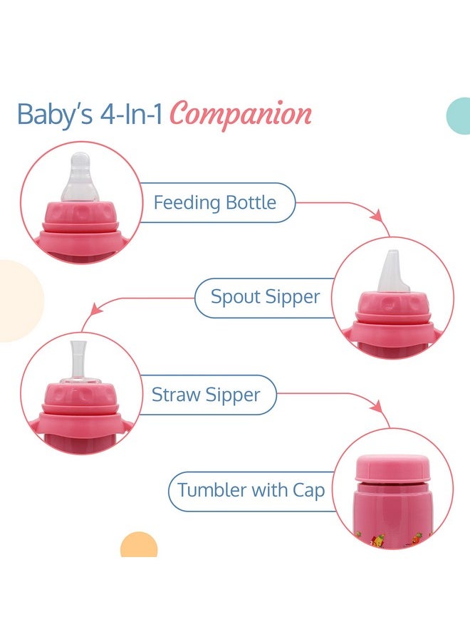 LuvLap 4 in 1 Slim Neck Steel Baby Bottle Cum Sipper with Handle (Pink) - pzsku/ZA560417C738B0DAC6738Z/45/_/1738305502/1de543b4-6643-4bcf-b3f1-548be2ce7c50