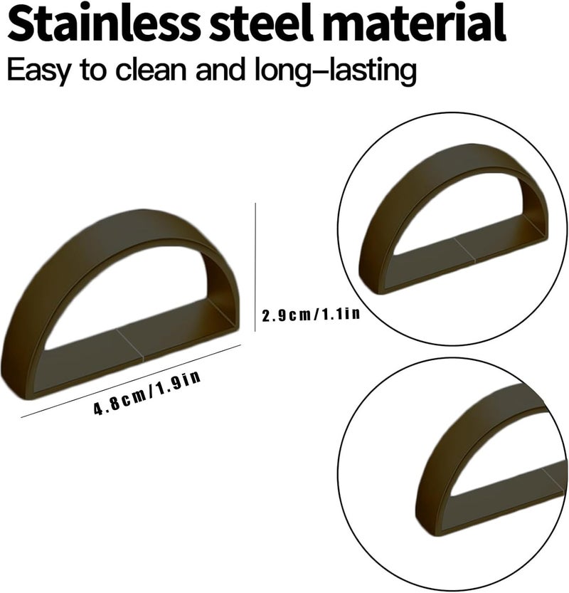 CYRYLC 10 Pcs Black Napkin Rings - Metal Napkin Ring(Semicircle) Stainless Steel Napkin Rings for Table Settings Wedding Christmas Party Dinner Table - Image 2