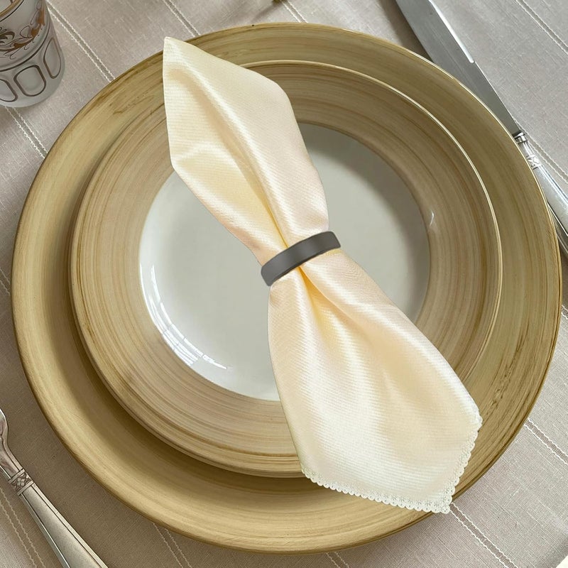 CYRYLC 10 Pcs Black Napkin Rings - Metal Napkin Ring(Semicircle) Stainless Steel Napkin Rings for Table Settings Wedding Christmas Party Dinner Table - Image 3