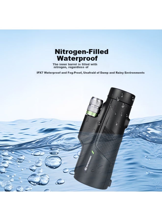 Bresser Germany Baoshide Monocular Telescope Lang 12x50 Nitrogen Filled Waterproof High Definition High Power Low Light Night Vision Smartphone Compatible - Image 2