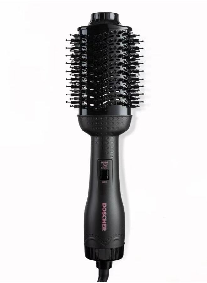 DOSCHER Hair Dryer Brush,4 in 1 Blow Dryer Brush and Volumizer for Drying,Straightening,Curling,Volumizing Hair,Hair Dryer and Styler,Hot Air Brush Straightener Brush for All Hair Types 1300W 