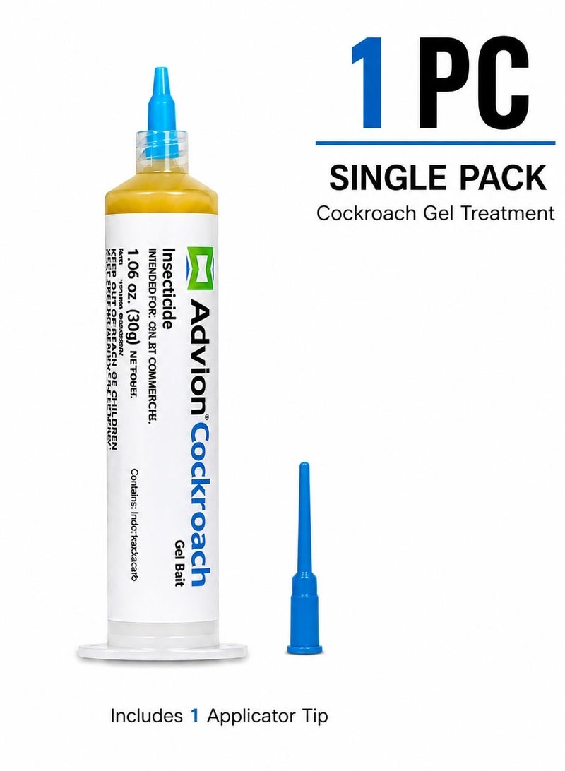 ADVISION Advion Cockroach Gel Bait 30g Powerful Roach Killer, Fast Acting Insecticide Gel for Home Kitchen & Bathroom, Long Lasting Pest Control Solution - Image 1