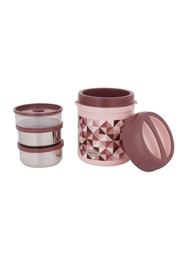 Royalford Diet Meal Hot Lunch Box Ss Inner 3 Containers 800Ml Super Pu Bpa Free 100% Food Grade Material Multicolor Multicolour 800ml - Image 5