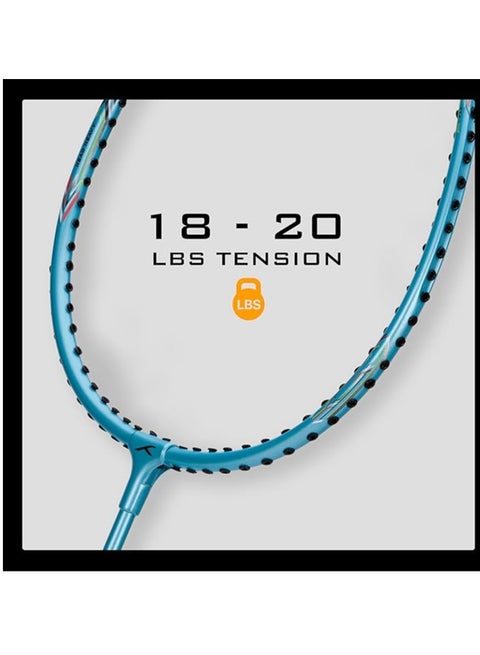 Raquette De Badminton HUNDRED Powertek 200 PRO – Graphite, Poids 95 G – Pour Joueurs Intermédiaires