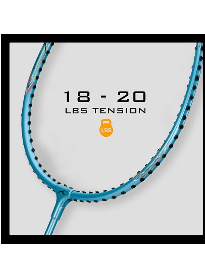 HUNDRED Powertek 200 PRO Badminton Racquet with Head Cover | Size: Standard, Grip Size : G5 | Strung | Aluminium | For Intermediate Players | Weight: 92 grams | Maximum String Tension - 18-20lbs - Image 3