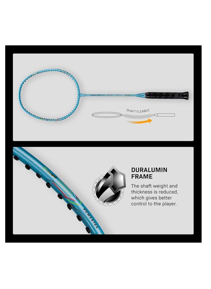 HUNDRED Powertek 200 PRO Badminton Racquet with Head Cover | Size: Standard, Grip Size : G5 | Strung | Aluminium | For Intermediate Players | Weight: 92 grams | Maximum String Tension - 18-20lbs - Image 4