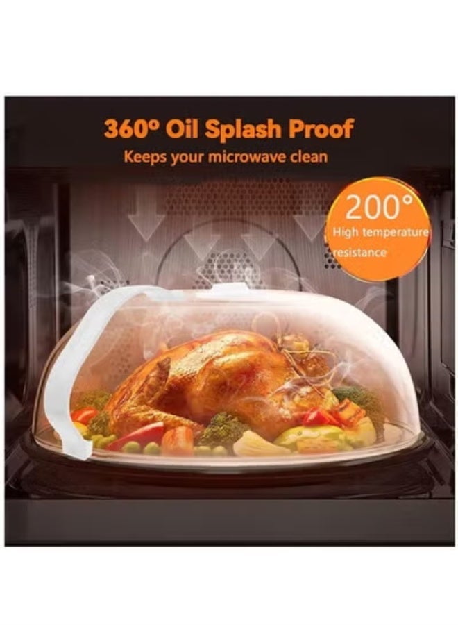 HOMESTAR Microwave Splatter Cover, Clear Microwave Splash Guard Cooker Lid with Handle, Safe Plastic Microwave Plate Cover for Food Splatter - Image 3
