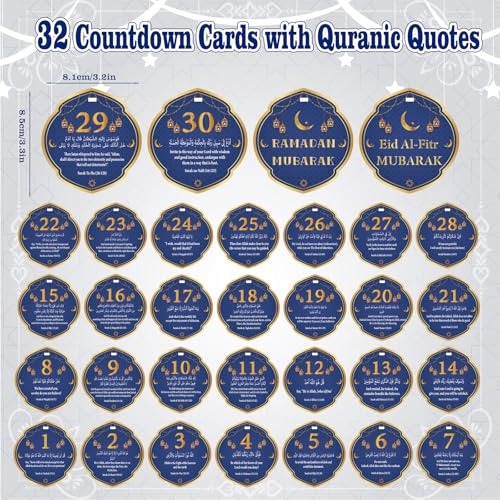YLQQYL Ramadan Calendar Decorations,Upgrade the Bilingual Quran Quotations,Acrylic Eid Light with Countdown Calendar for Home Decor, Mubarak Gift for Table Centerpieces - Image 5