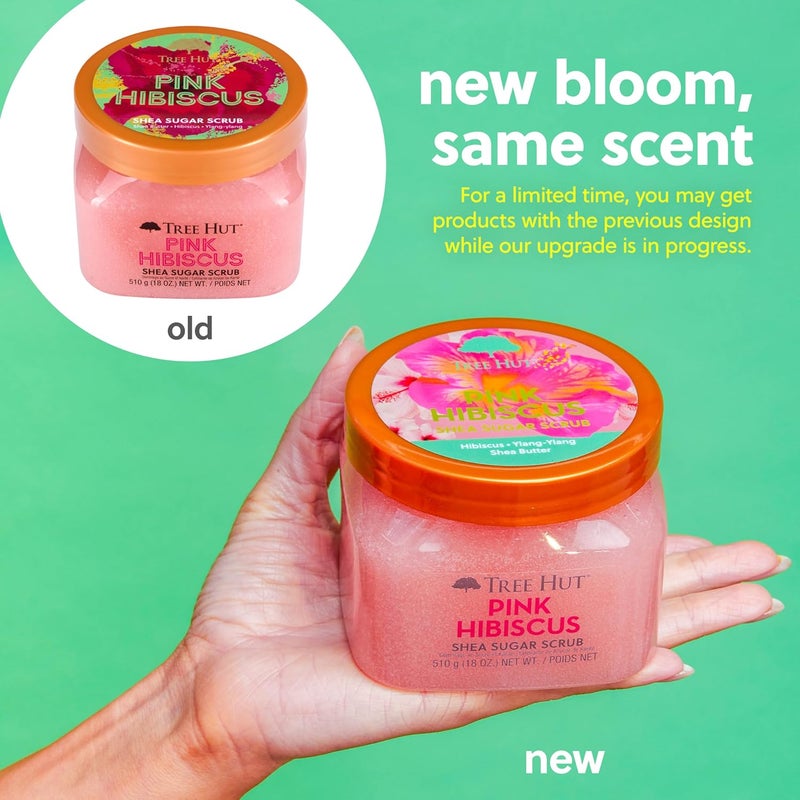 Tree Hut Pink Hibiscus Shea Sugar Scrub  Exfoliating Body Scrub Removes Dead Dry Skin for a Soft  Hydrated Feel  Nourishing Essential Body Care  510 Gms - Image 3