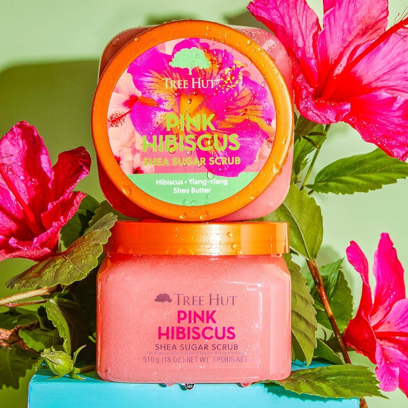 Tree Hut Pink Hibiscus Shea Sugar Scrub  Exfoliating Body Scrub Removes Dead Dry Skin for a Soft  Hydrated Feel  Nourishing Essential Body Care  510 Gms - Image 4