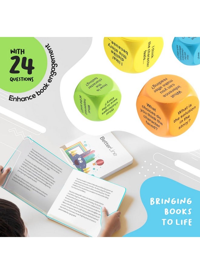 BETTERLINE Interactive Reading Comprehension Cubes Set - Educational Learning Dice for Kids, Teachers, and Parents - 4 Levels, 24 Questions - Learning Games for Kids, Classroom and Home Learning Tools  - Image 3