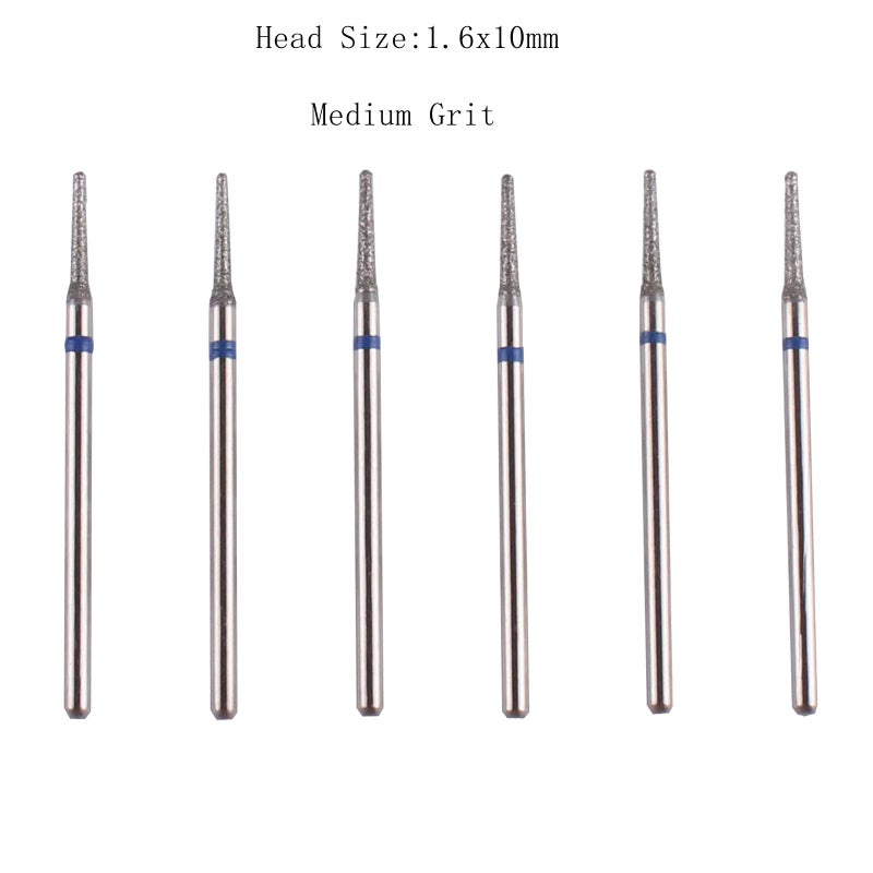 MZCMSL 6pcs Needle Shaped Cuticle Drill Bits for Manicure Under Nail, 3/32 shank Diamond Nail Bit - Image 2