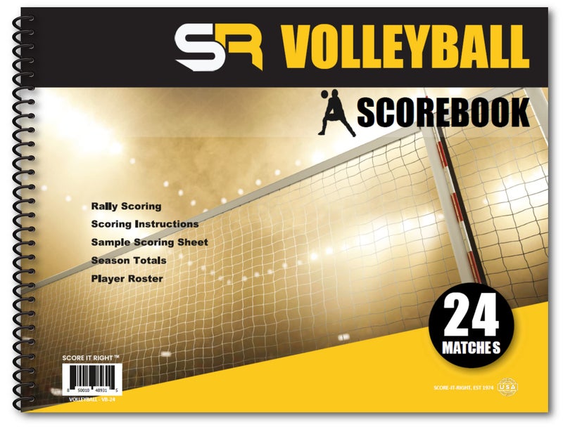 Score It Right Volleyball Scorebook – 24 Match Spiral Volleyball Scorebook with Season Totals and Team Roster Sheet – Premium Paper Volleyball Score Sheet for Rally Scoring and Detailed Instructions - Image 1