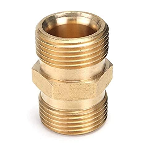 Aimex M22 Male Brass Connector for Extension of Washer Hose Pipe Hose Extender Compatible, Car Wash Pipe Connector - Image 2