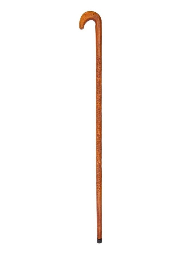 STANDARD CANE Wooden Walking Stick for Seniors | Handcrafted Cane with Curved Handle & Anti-Slip Rubber Tip | Lightweight, Durable Wooden Support Stick for Elderly Men & Women - Image 1