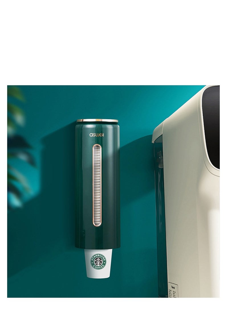 XiuWoo Cup Dispenser, Wall Mount Bathroom Holder Disposable Mouthwash Pull Type Water Cooler Paper Cup, Dispenser Organizer with Paste Plate for Home Office Hospital Gym - Image 1