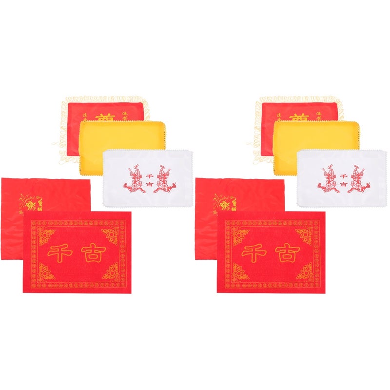 2 Sets of Funeral Supplies Casket Urn Cloth Covers Set Ashes Urn Cloth Covers with Pouch - Image 1