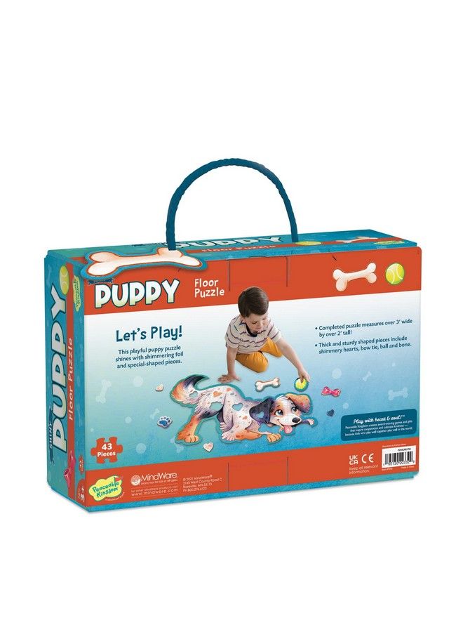 Peaceable Kingdom Shiny Puppy Floor Puzzle 43 Piece Giant Floor Puzzle For Kids Ages 3 & Up Fun Shaped Puzzle Pieces Great For Classrooms - Image 3