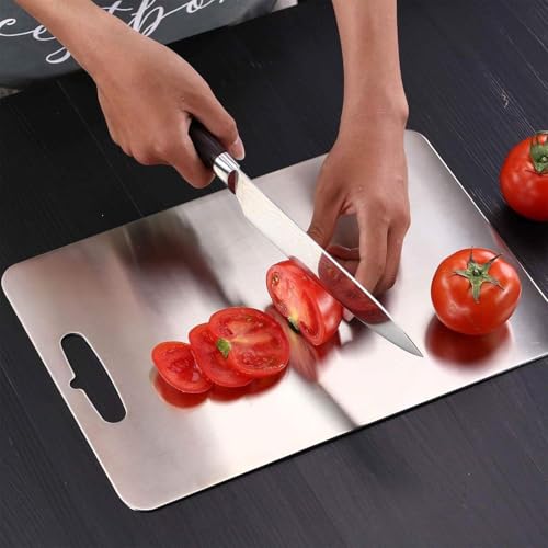 Halsey Stainless Steel Chop Board Large for Kitchen - Chef's Steel Cut Board- Cut Board-chop Board Steel (CHOP Board Large (30X40) CMS) - Image 5
