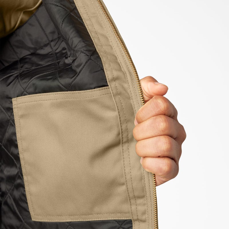 Dickies Men's Lined Eisenhower Jacket, Khaki, Large - Image 5