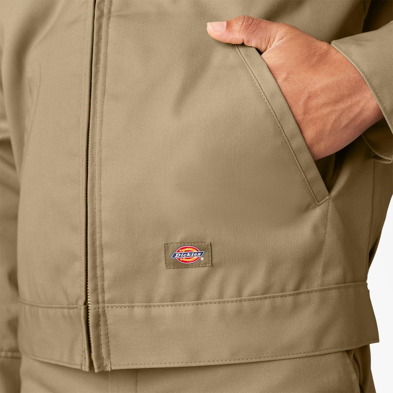 Dickies Men's Lined Eisenhower Jacket, Khaki, Large - Image 4
