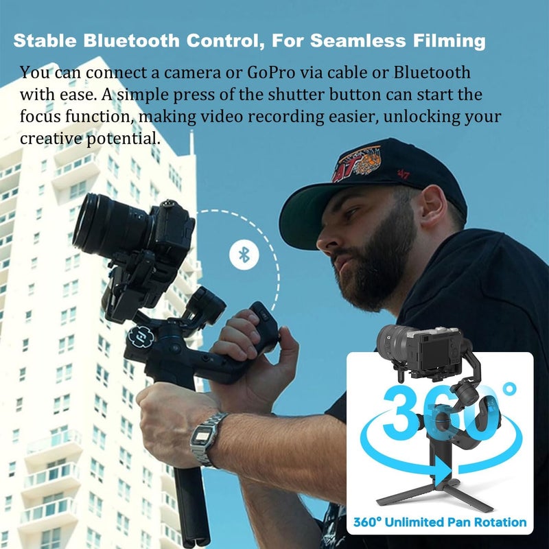 FeiyuTech SCORP Mini 3 Pro Camera Gimbal Stabilizer with AI Tracking and Detachable Remote Handle - Image 5