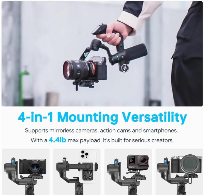 FeiyuTech SCORP Mini 3 Pro Camera Gimbal Stabilizer with AI Tracking and Detachable Remote Handle - Image 3