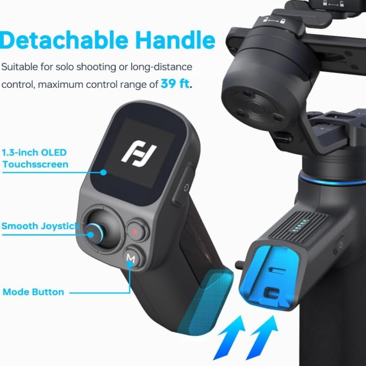 FeiyuTech SCORP Mini 3 Pro Camera Gimbal Stabilizer with AI Tracking and Detachable Remote Handle - Image 2