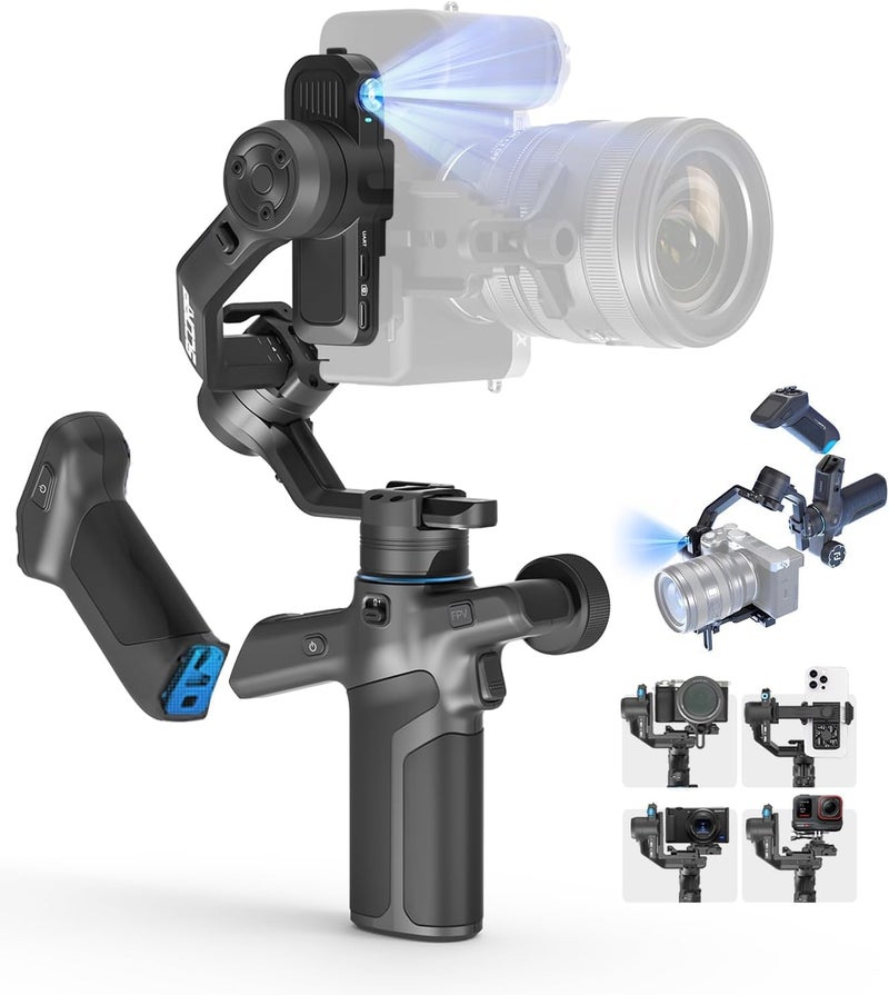 FeiyuTech SCORP Mini 3 Pro Camera Gimbal Stabilizer with AI Tracking and Detachable Remote Handle - Image 1